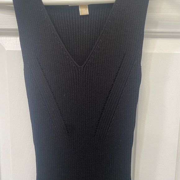 Michael Kors black ribbed midi dress - Picture 2 of 5